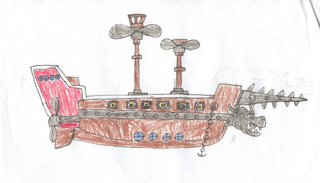 King Koopa's airship by trexking45 on DeviantArt