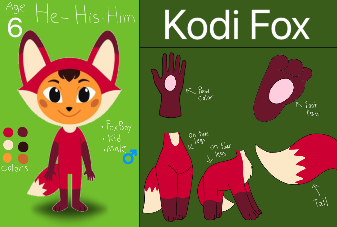 Kodi Fox Reference Sheet by drediazbella2004 on DeviantArt
