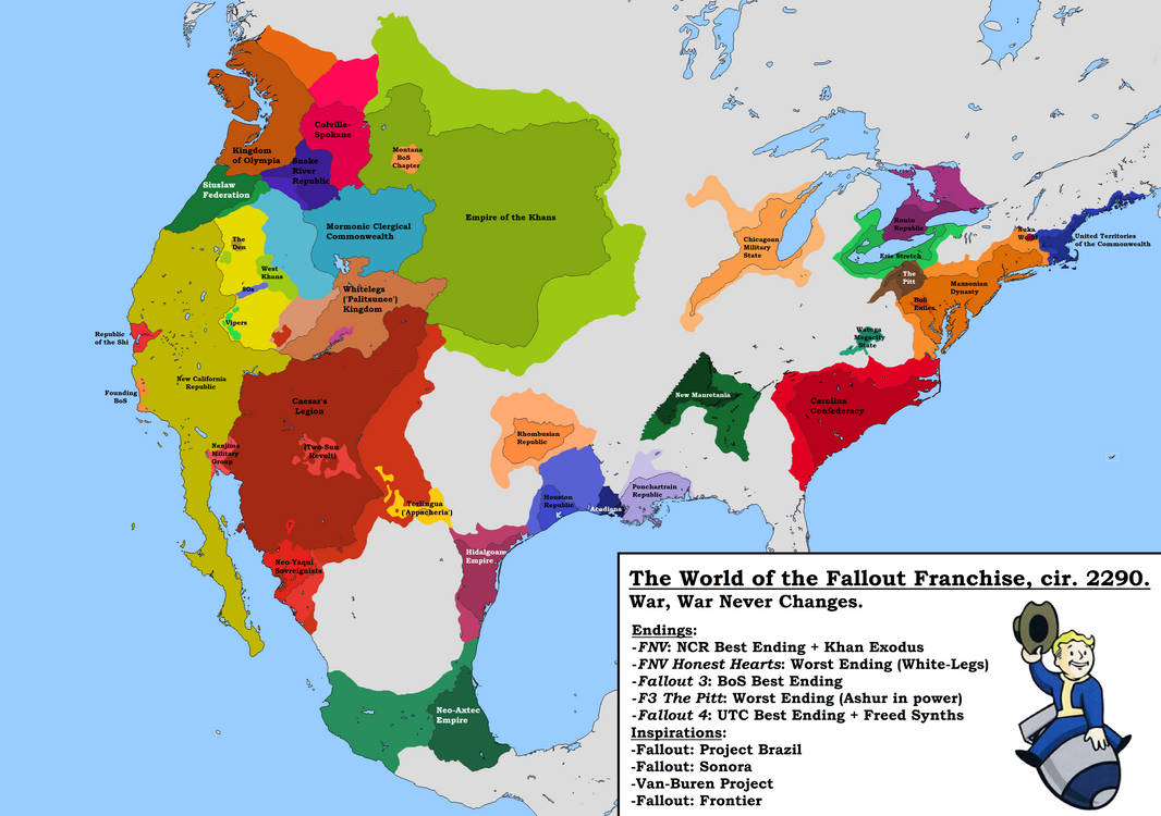 Map of the Fallout universe (largely Fanon), ver3 by Peter-MacPherson ...