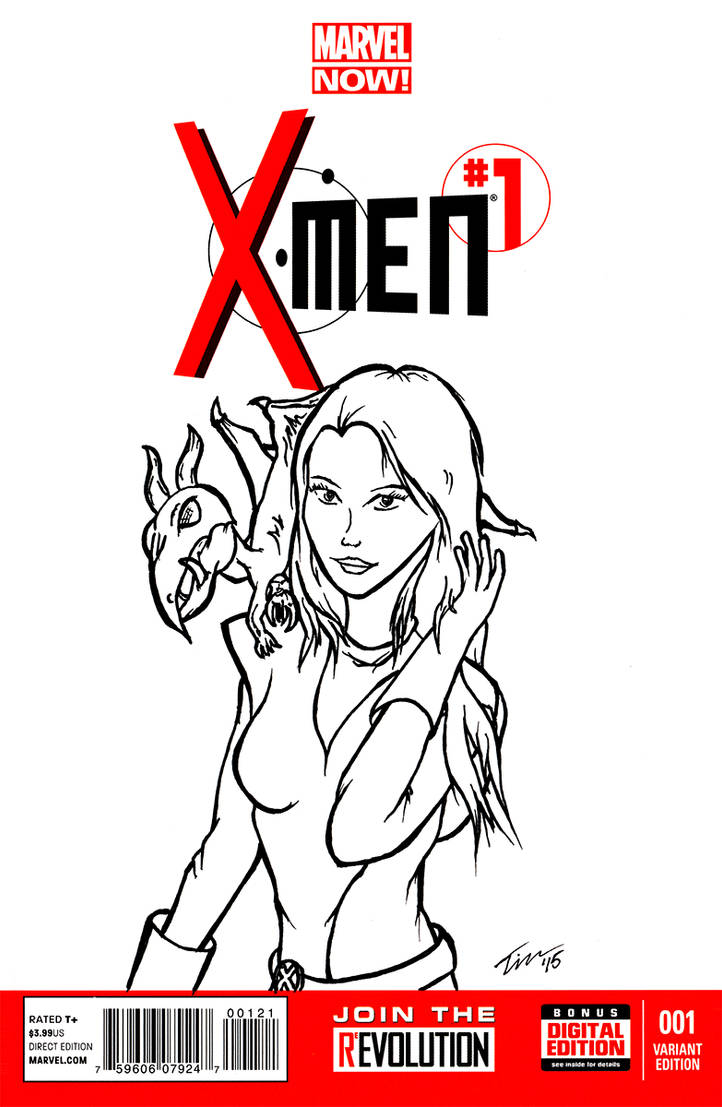 Kitty Pryde and Lockheed Sketchcover by tekitsune