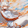 Furry Cow Girl Gradient Hair Track Jacket