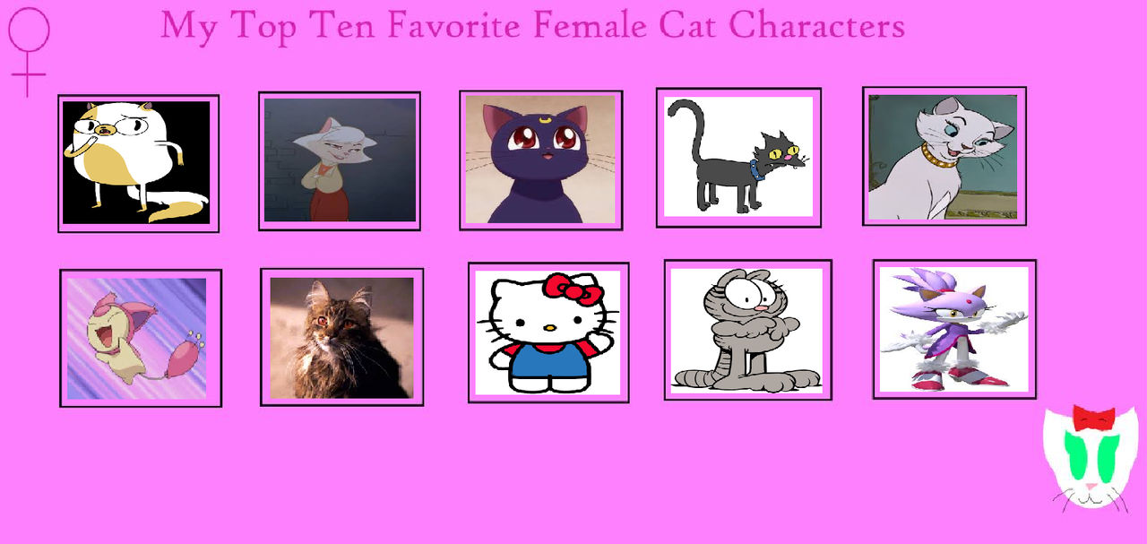 My Top 10 Favorite Female Cat Characters Meme by gxfan537 on DeviantArt