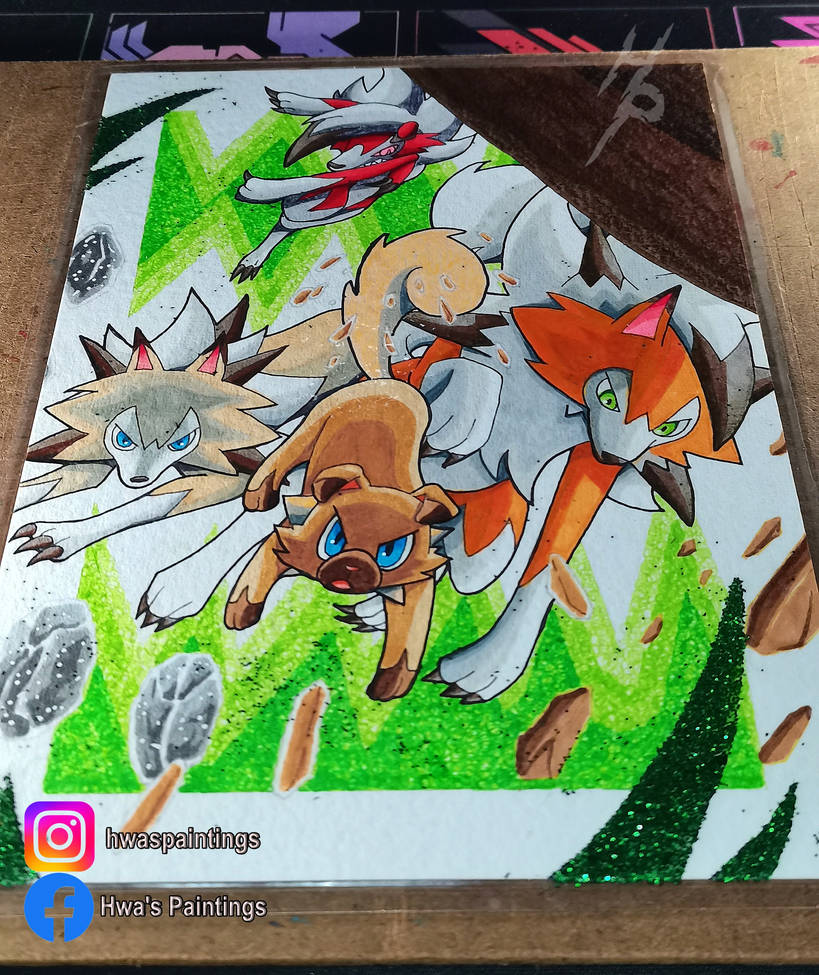 Rock Ruff Evolution Chart Pokemon Rockruff Evolution Artwork ( A5 Size ) by Pumky on DeviantArt