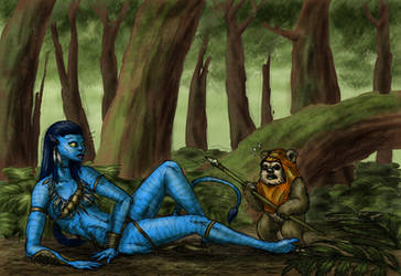 The Na'vi and the Ewok (colored version)