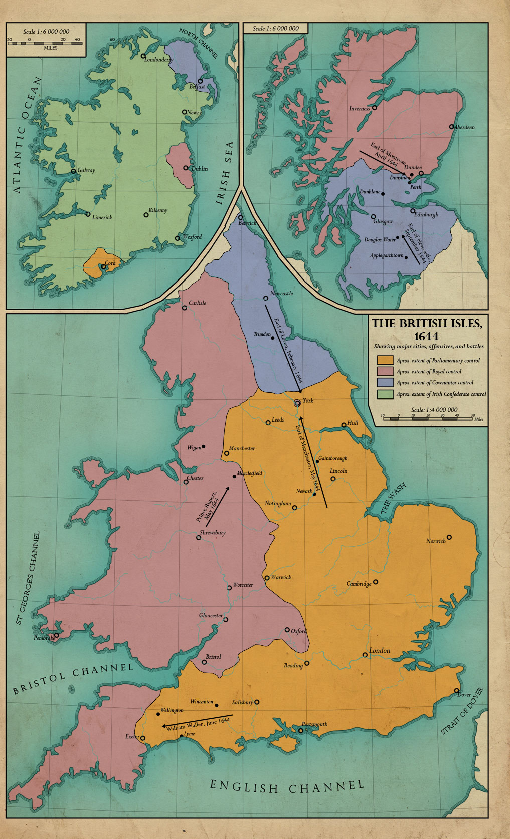The British Isles, 1644