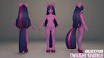 Twilight Sparkle Anthro 3D by UnluckyPaww