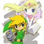 Chibi Link and Zelda