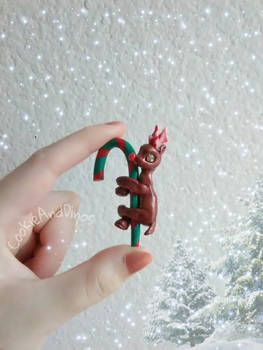 Rudolph On A CandyCane