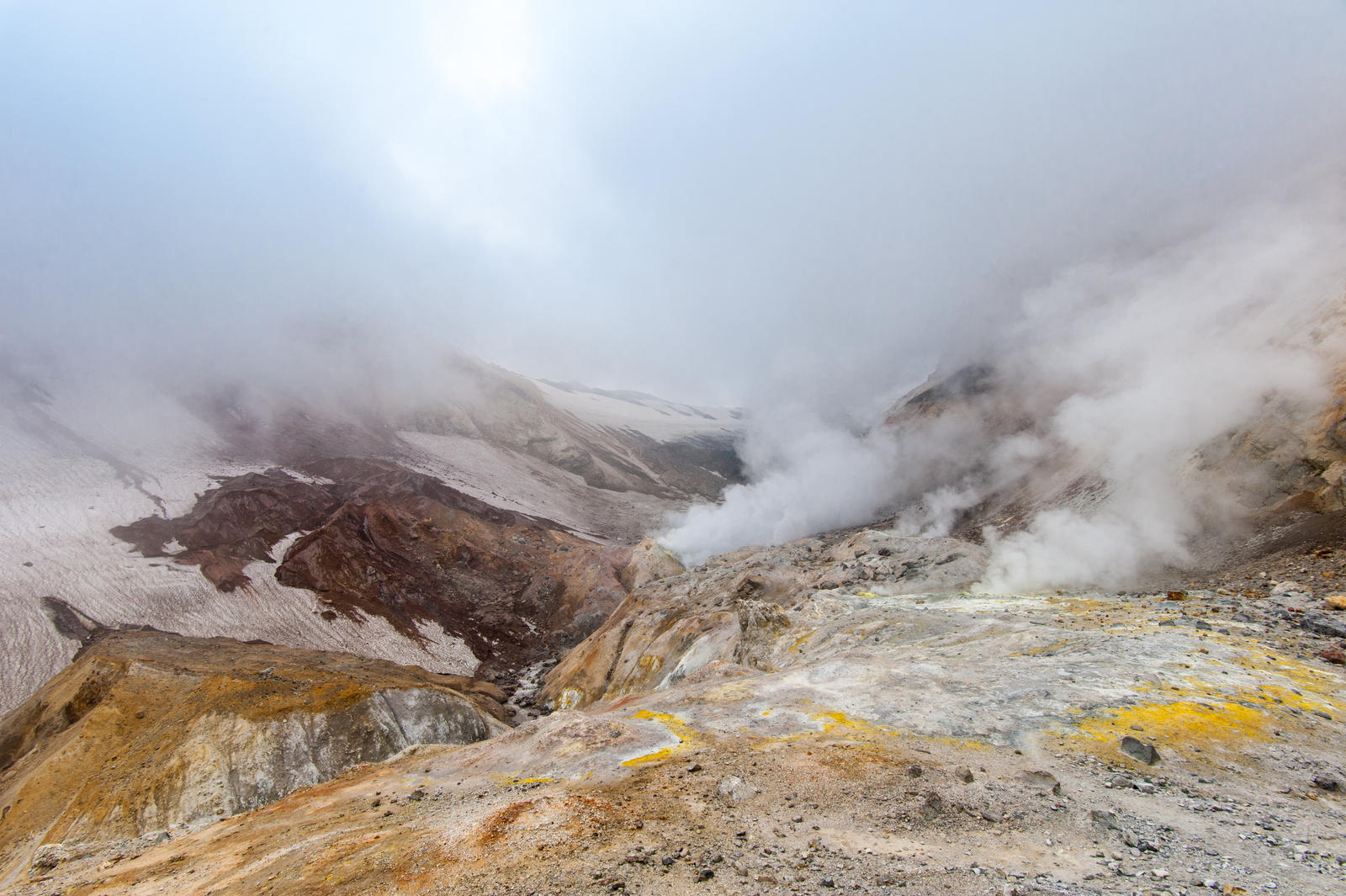 Mutnovskii crater valley