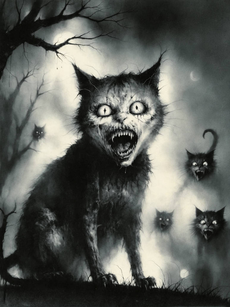 Scary Cat in the Dark by DamnThatAI on DeviantArt