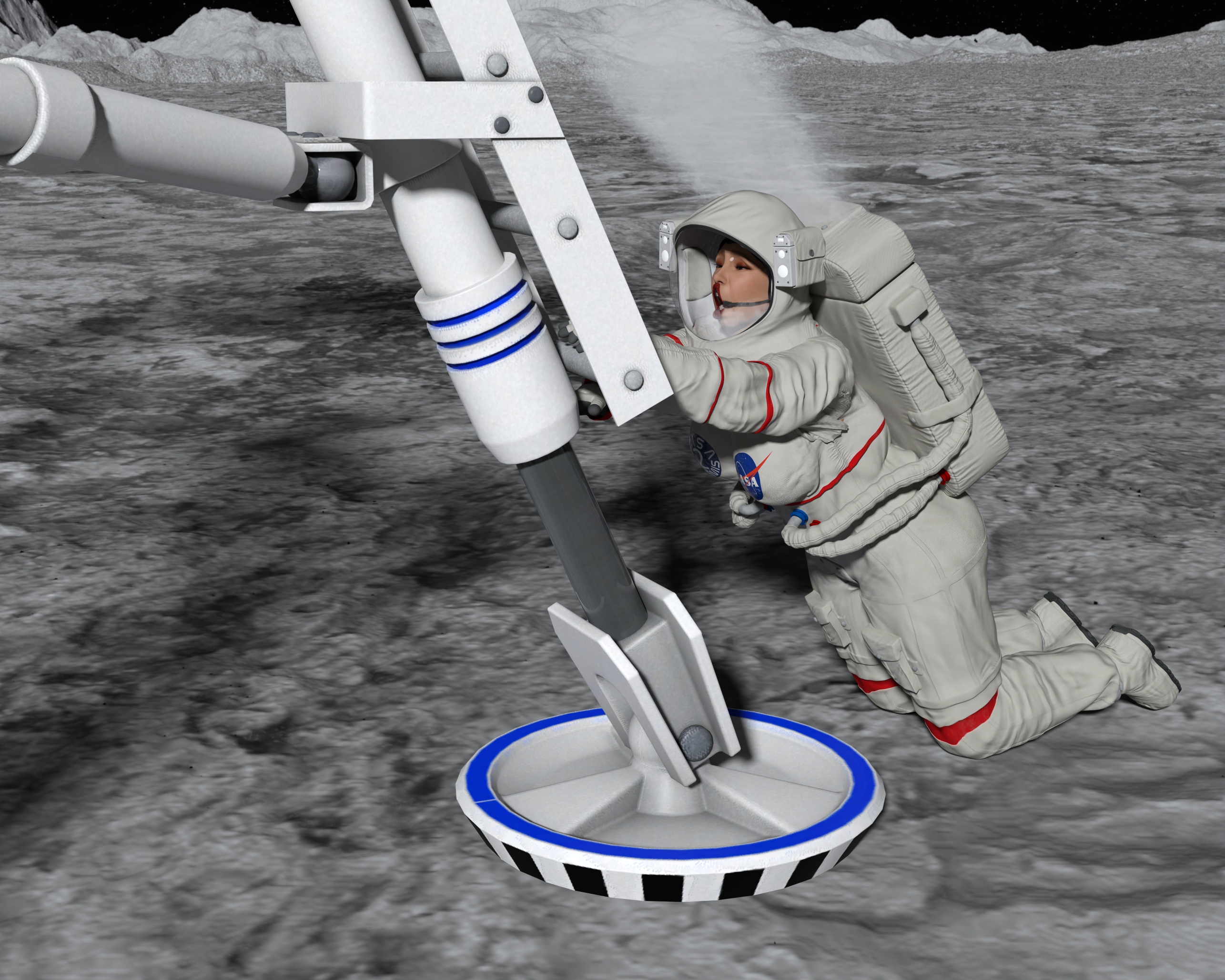 Astronaut grabs first rung of the lander by Aloo123 on DeviantArt
