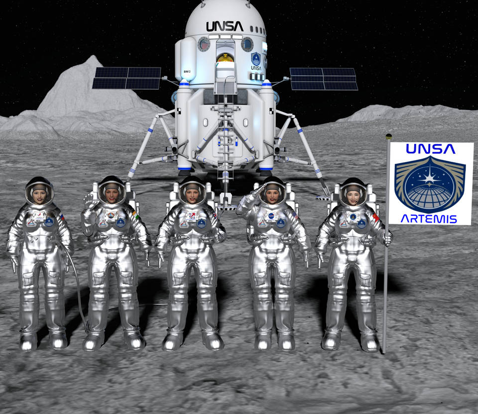 First Female and All Female Moon Landing by Aloo123 on DeviantArt