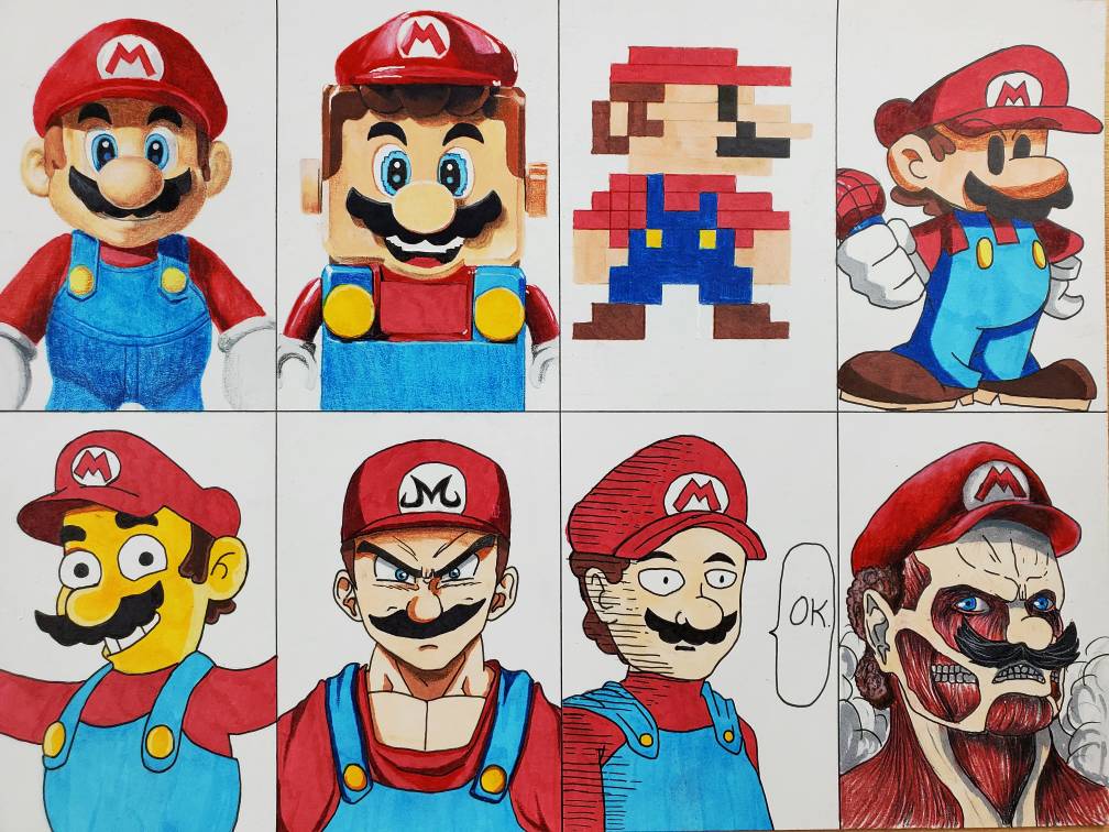 Mario Reference Front MARIO IN DIFFERENT STYLES!! by Jayuice on DeviantArt