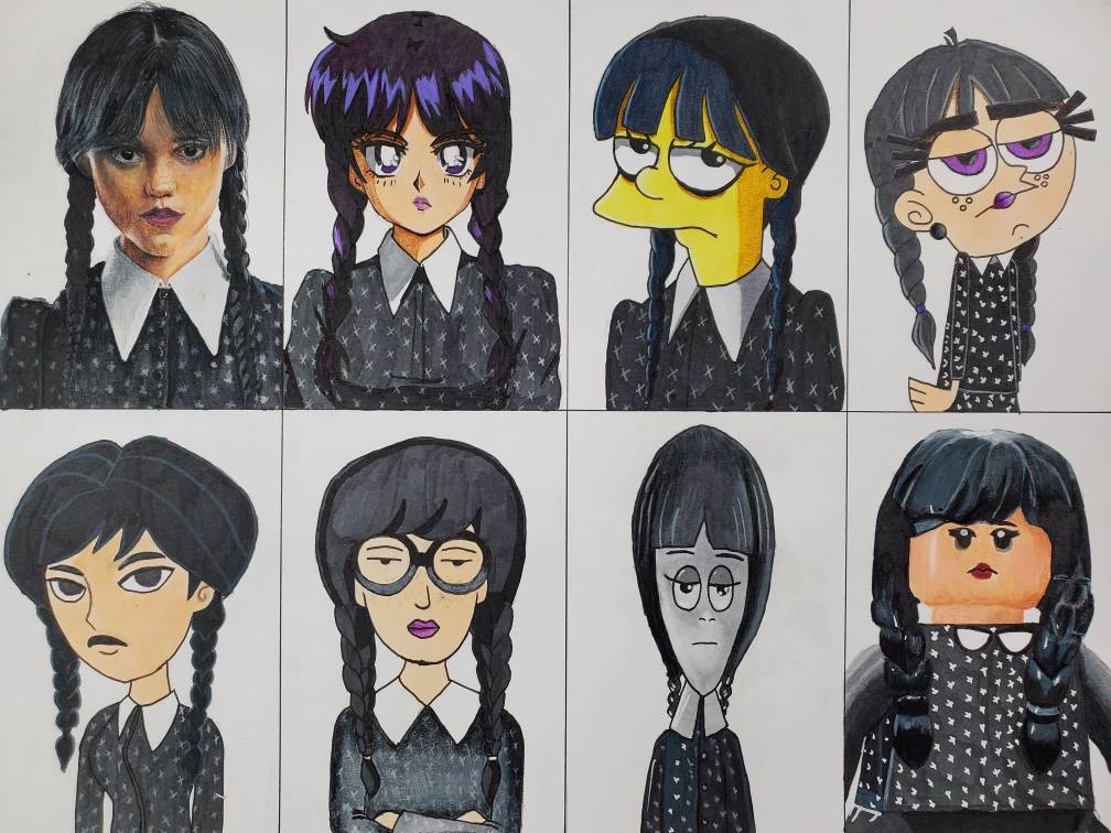 Thursday Adams WEDNESDAY ADDAMS IN DIFFERENT ART STYLES!!! by Jayuice on DeviantArt