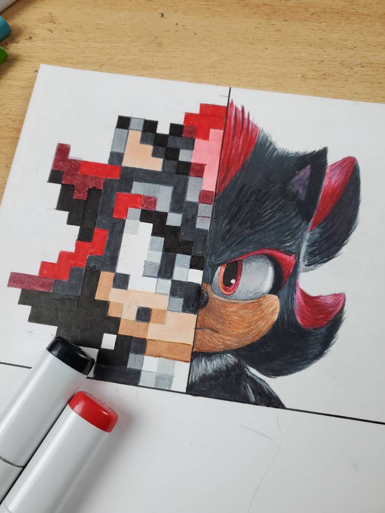 Shadow Pixel Drawing SHADOW THE HEDGEHOG PIXEL VS MOVIE! by Jayuice on DeviantArt