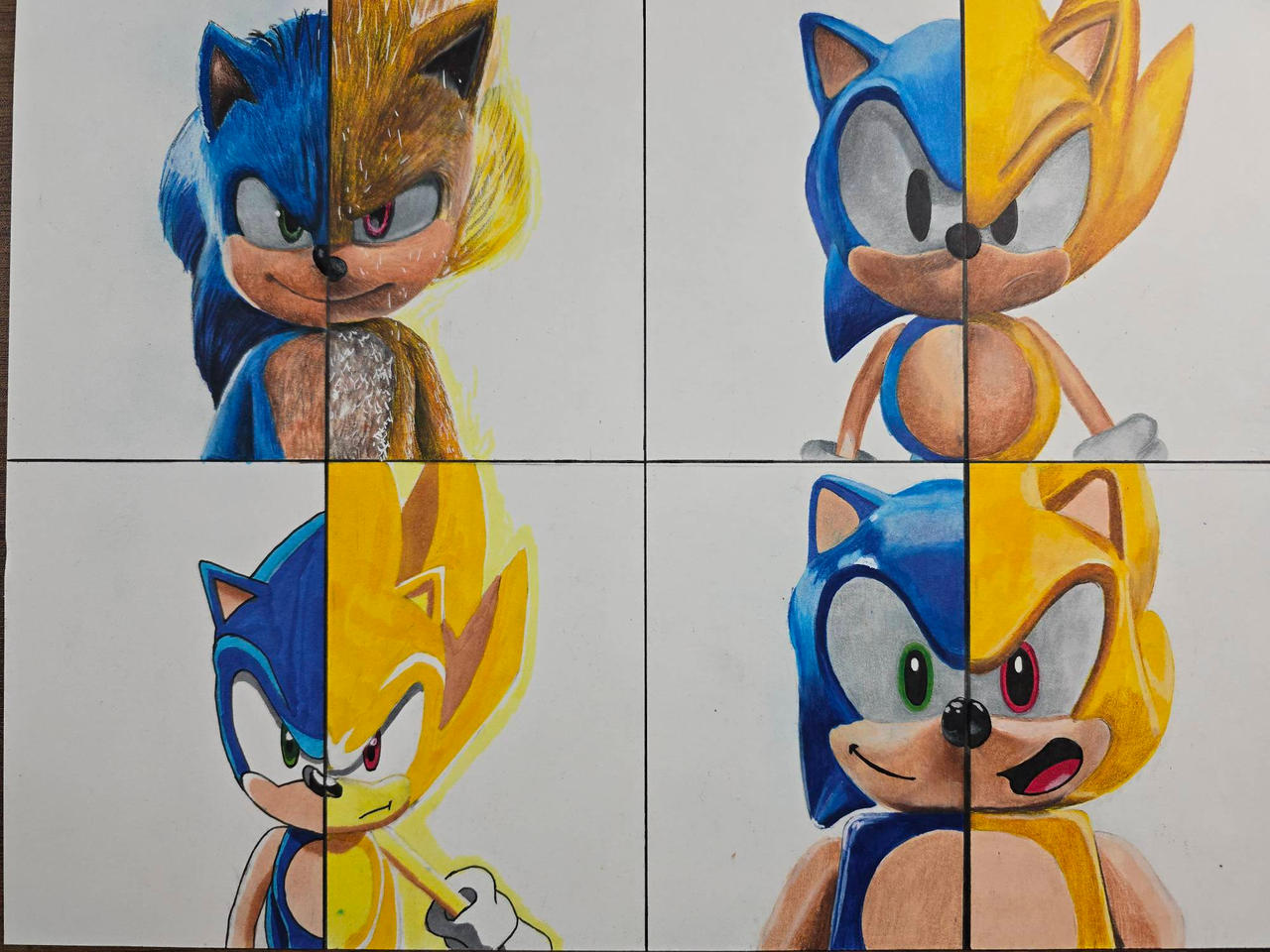 Sonic vs Super Sonic in 4 different styles! by Jayuice on DeviantArt