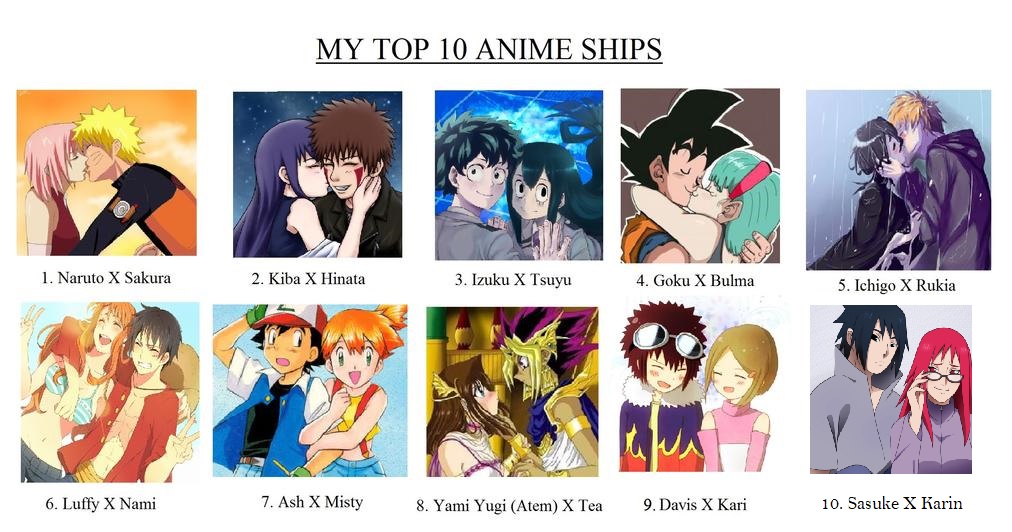 MY TOP 10 ANIME SHIPS by Micshork on DeviantArt
