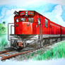 Locomotive watercolor