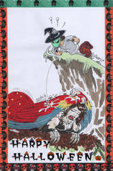 Harpy Halloween Trick or treat 2 Colour Elfquest by RaptorLittleclaw