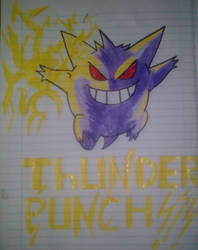 Gengar's Thunder punch!