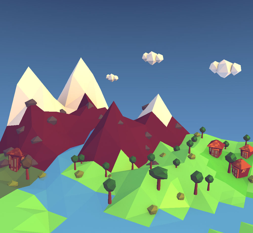 first blender project - low poly mountains by saphieraA113 on DeviantArt