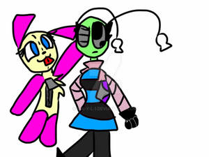 Death-Lilly and bubble-gum invader zim style :3