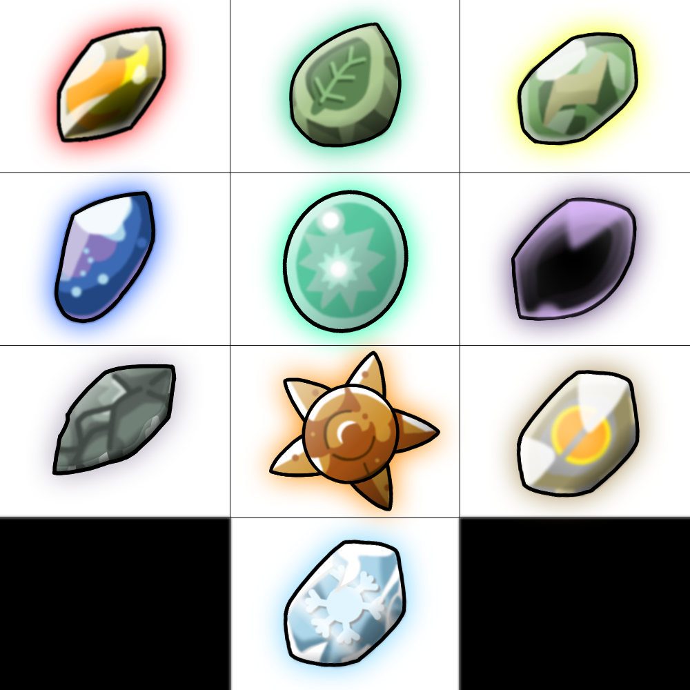 Pokemon -Evolution Stones Sheet- by AnotherArtist234 on DeviantArt