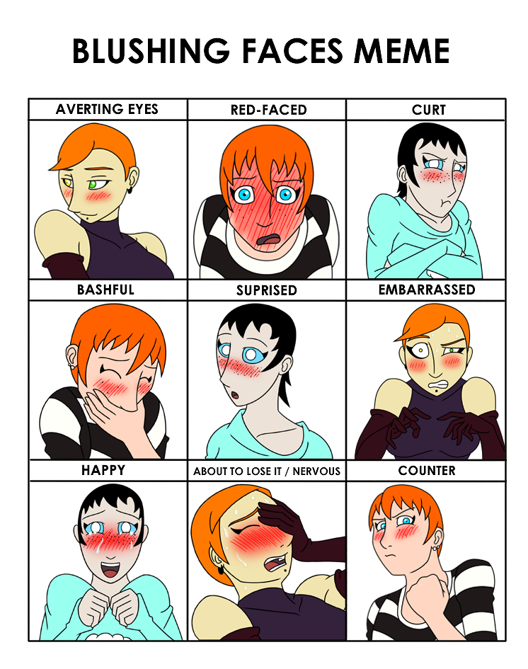 Blushing Faces Meme By Atomic Chinchilla On Deviantart.