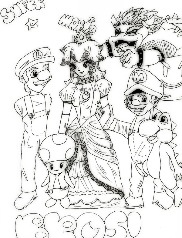 Super Mario Bros. Lineart by YamakaiYoko on DeviantArt