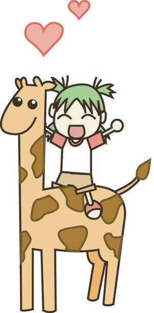 Yotsuba on a Giraffe