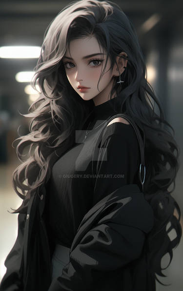 Anime-girl-with-long-black-hair-and-wearing-a-hood by Toumanix on DeviantArt
