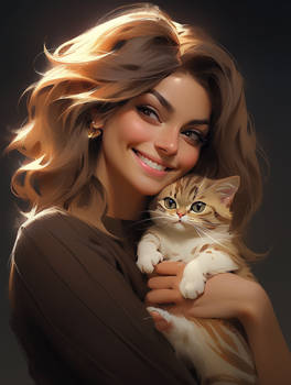 8 A Girl with her cat