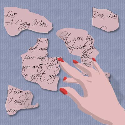 Ripped Piece of Paper. Love Letter Stock Image - Image of