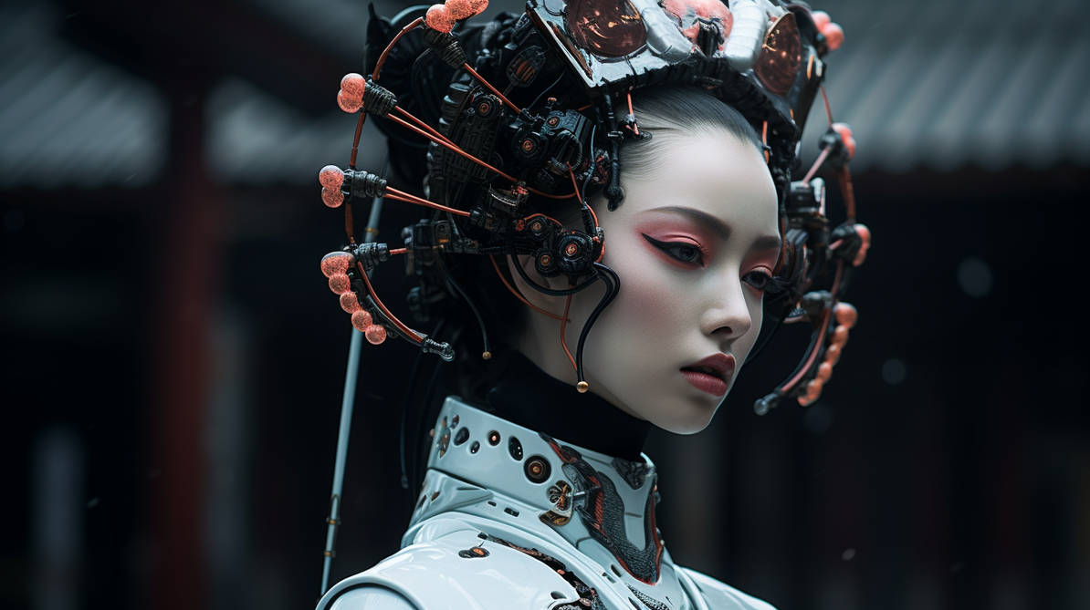 Cyberpunk Geisha by EllrieAi on DeviantArt