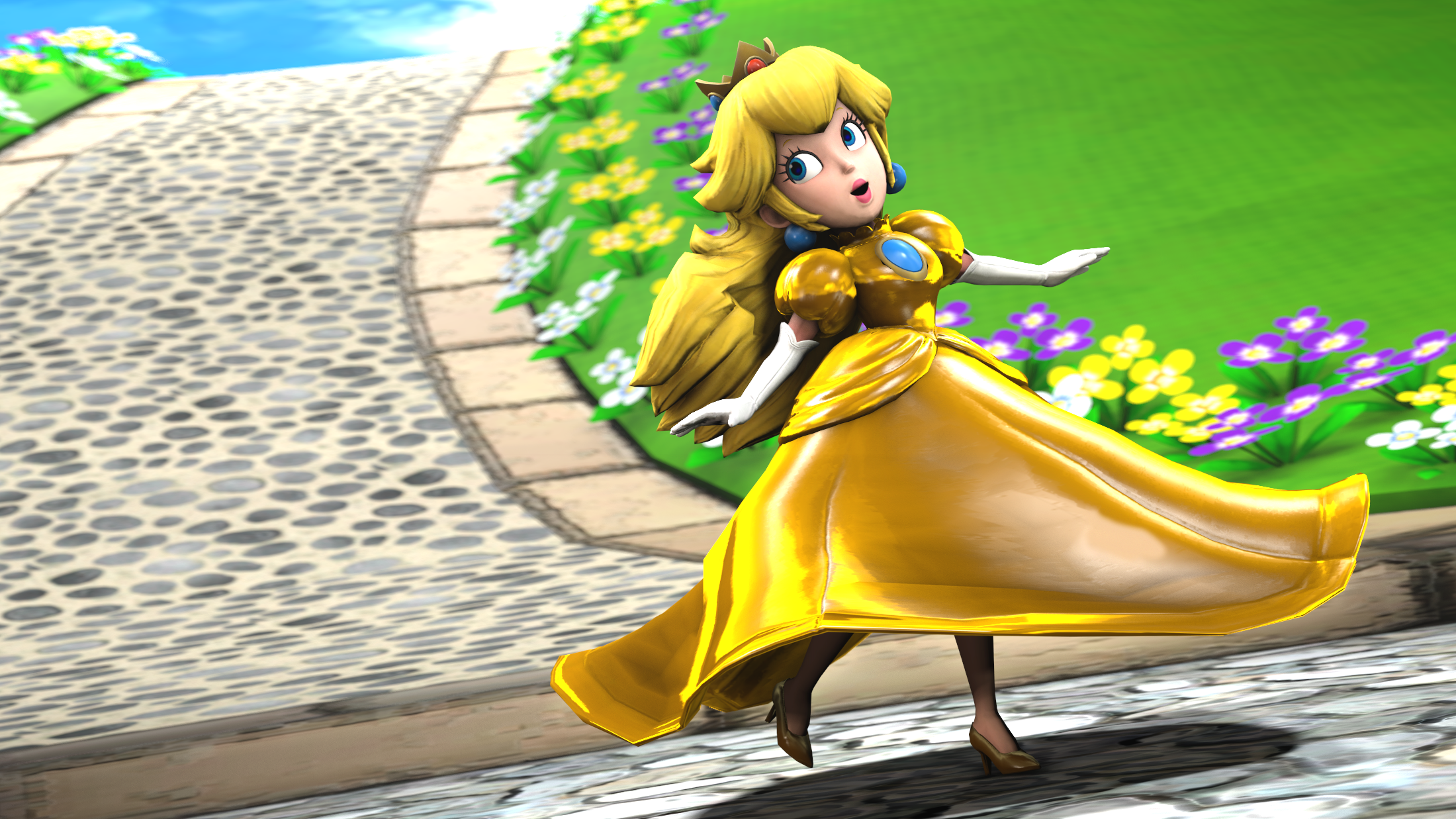 princess peach gold dress Portrait Collection Red Rose Princess Gown Only Little Once