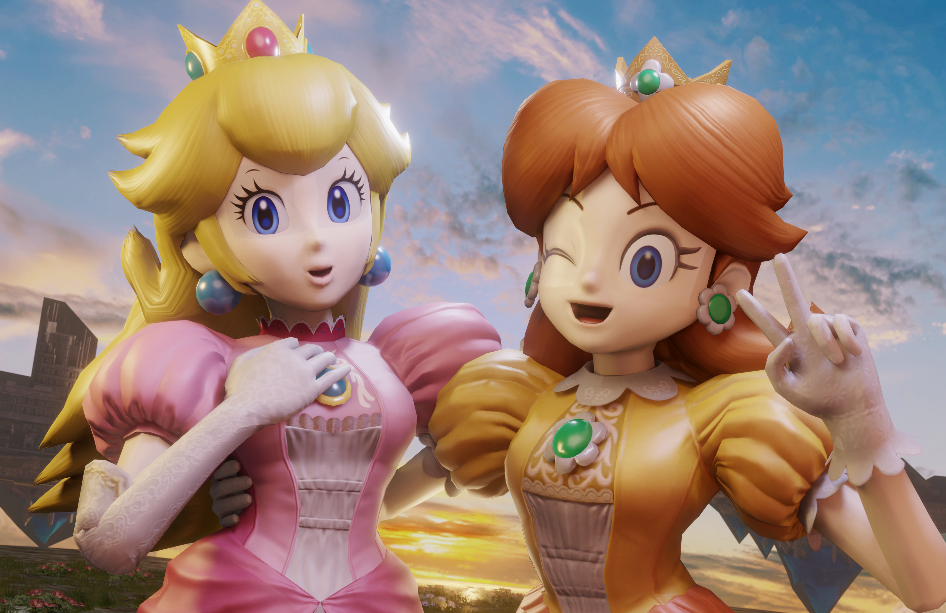 peach and daisy by anyeshouse on deviantART