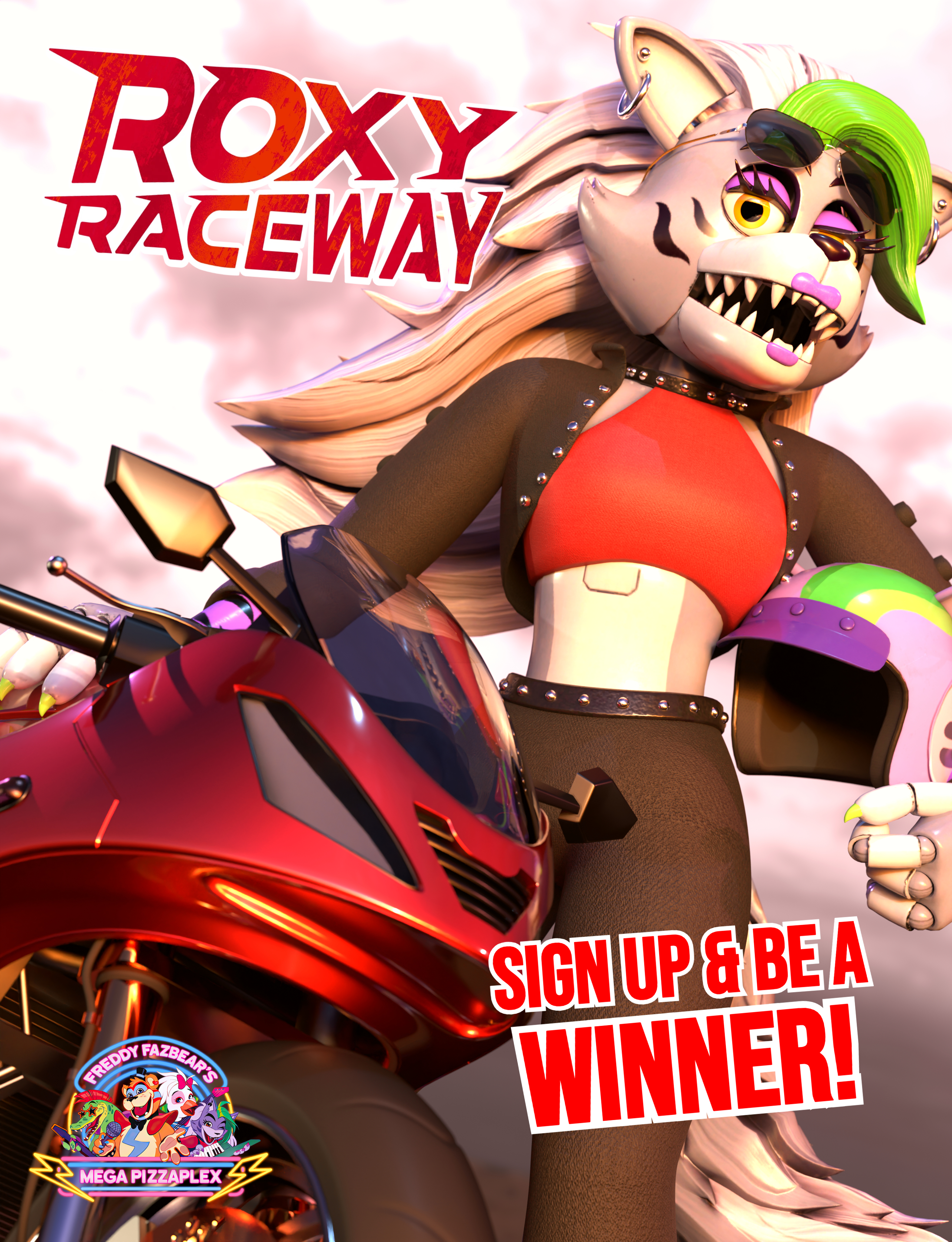 Fnaf Roxy Raceway Poster (Blender / FNAF) Roxy Raceway by InkBennie on DeviantArt