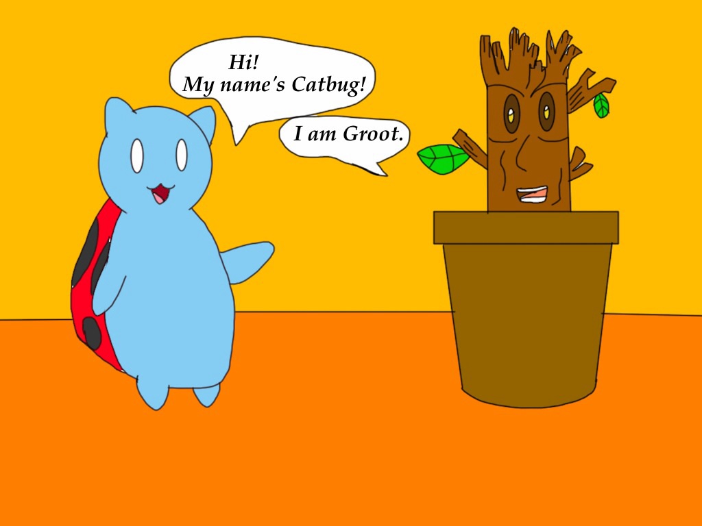 Catbug meets Groot