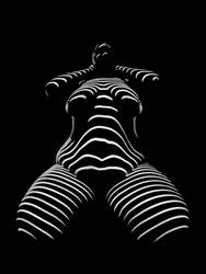 1422-TND Big Beautiful Zebra Woman BW Art Nude by artonline