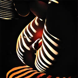 0885s-AK Zebra Woman Striped Vulval Portrait by artonline