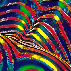 2602-AK Abstract Color Stripe Female Figure Square by artonline