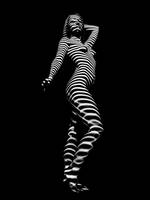 3666-MM Zebra Woman Bum Butt Rear Fine Art Nude