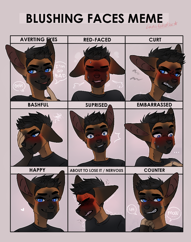 Deviantart Blushing Blushing faces meme by LaraRromanov on DeviantArt
