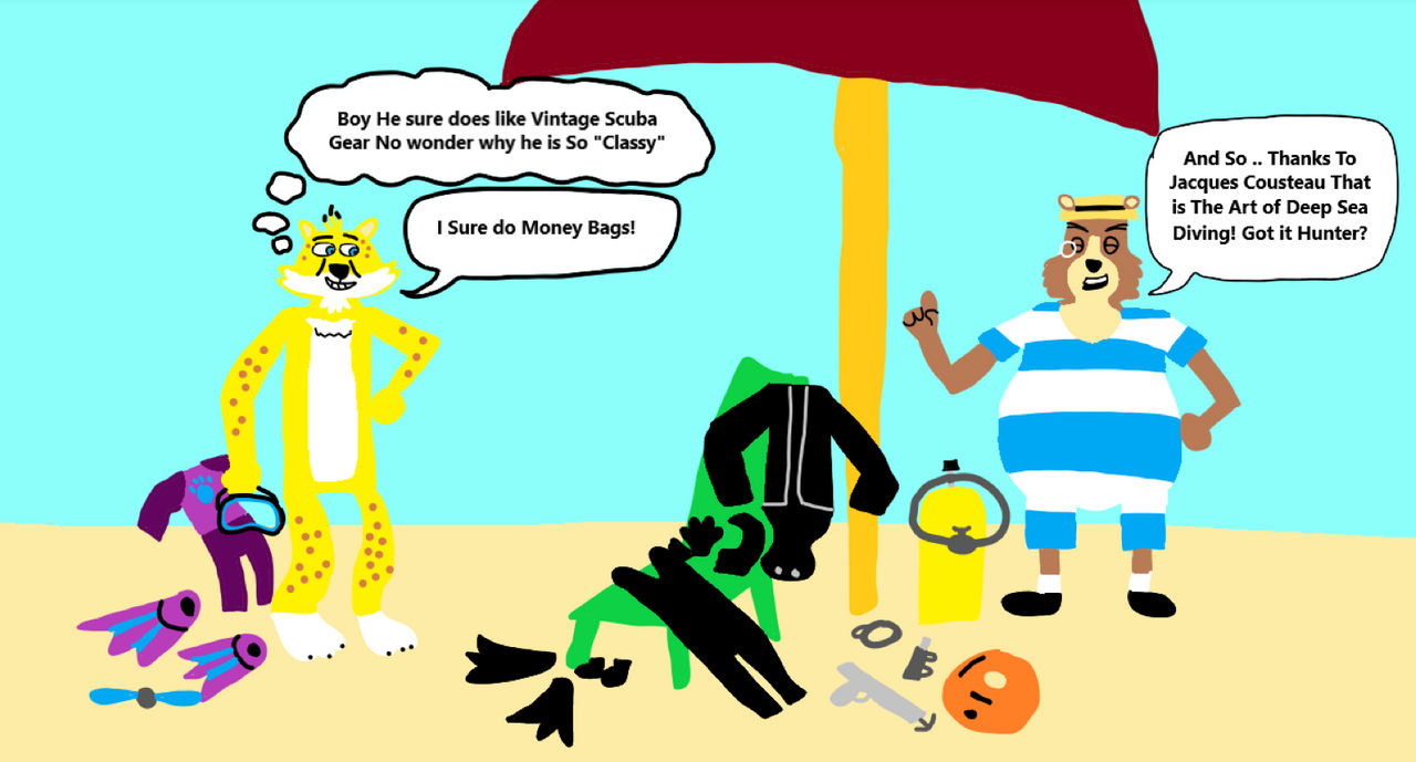 Money Bags Explains to Hunter About Scuba Diving