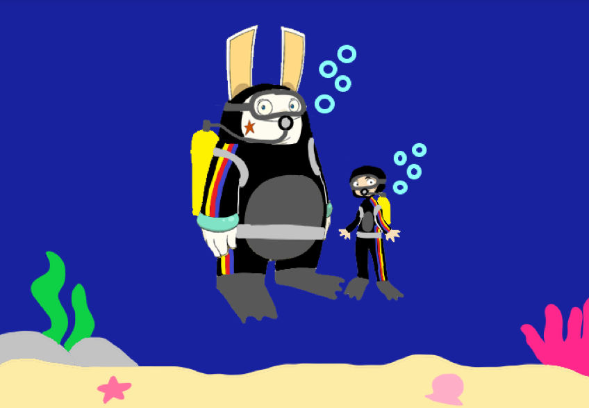 Scuba Diving Rabbit Rekkit Rabbit and Jay Scuba Diving (Hooded Ver.) by Marketey on DeviantArt