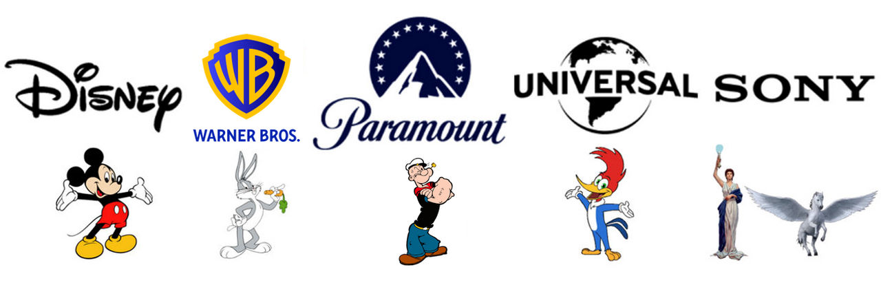 Five Major Media/Film Companies and Their Mascots