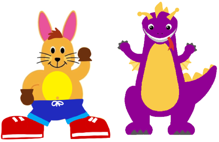 Bach Bunnycoot and Bardro the Dragon