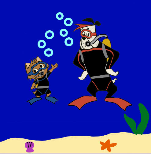 Ruff Reddy Ruff and Reddy Scuba Diving by Marketey on DeviantArt