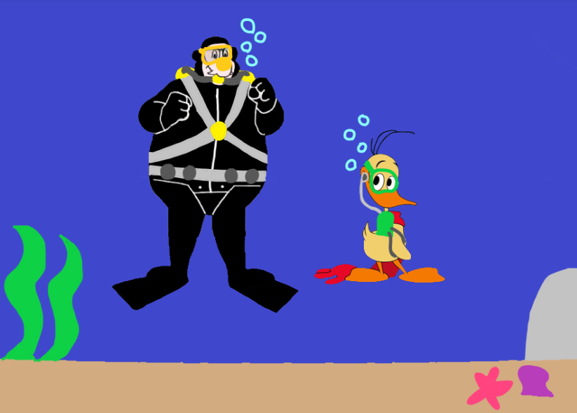 Alfred J. Kwak and Professor Paljas Underwater