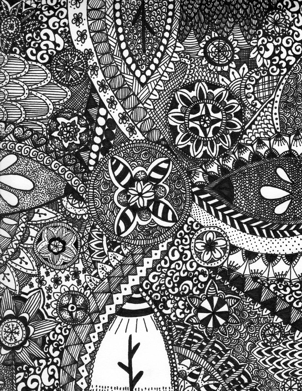 Black and white zen doodle 2 by DeerBaby on DeviantArt